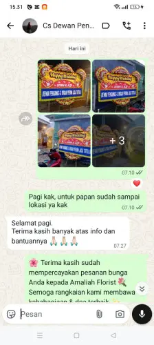 Testimonial Papan Bunga Pernikahan bali